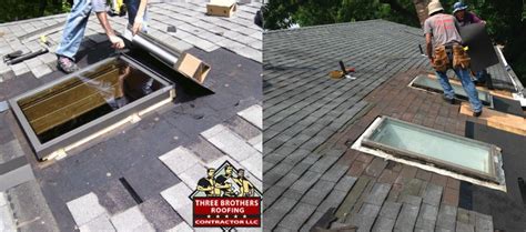 Skylight Roof Installation Three Brothers Roofing Contractors Flat Skylight Roof Installation Three Brothers Roofing Contractors Flat